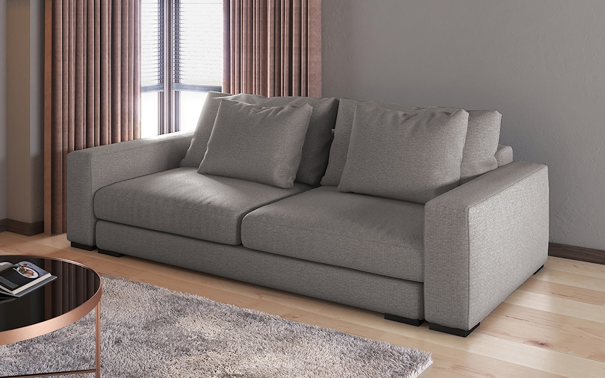 Sofa dwuosobowa Mia ciemnoszara w tkaninie łatwoczyszczącej  - zdjęcie 2