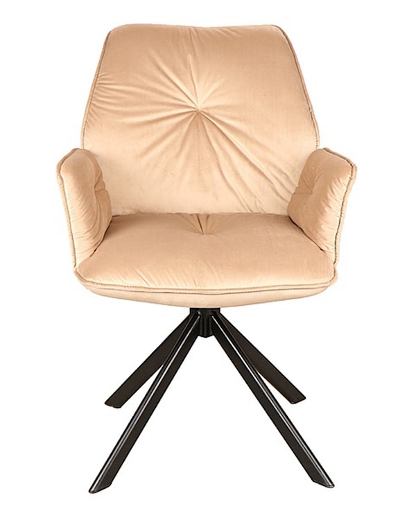 Krzesło tapicerowane Flasson z podłokietnikami beżowy velvet  - zdjęcie 2