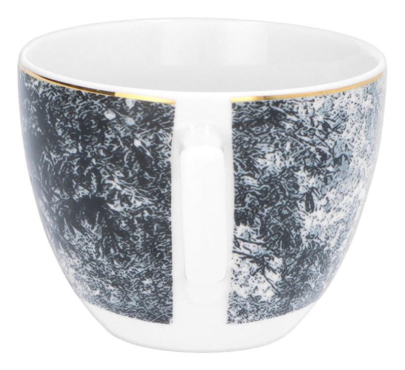 Filiżanka porcelanowa ze spodkiem City 250 ml biało-czarna  - zdjęcie 6