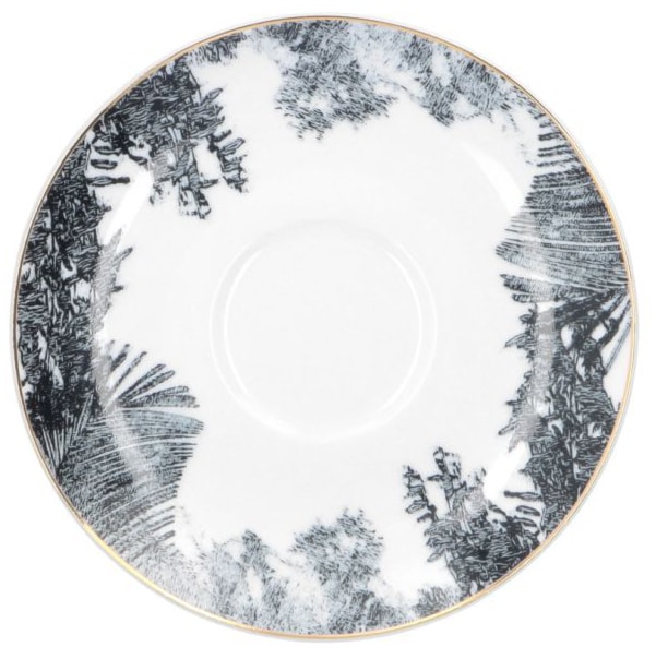 Filiżanka porcelanowa ze spodkiem City 250 ml biało-czarna  - zdjęcie 7