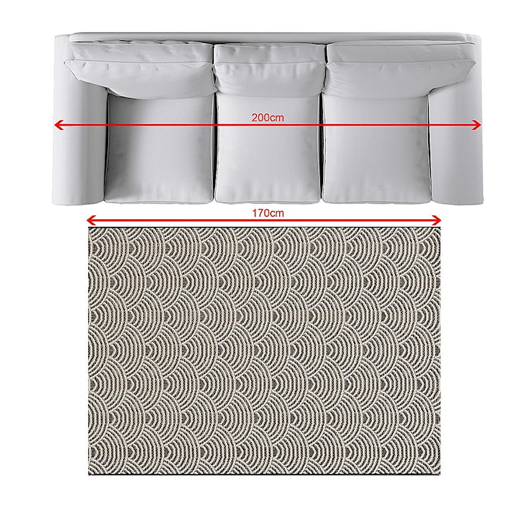 Dywan Jersey 170x120 cm beżowo-czarny  - zdjęcie 4