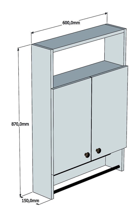 Szafka łazienkowa Ela 87x60 cm biała  - zdjęcie 4