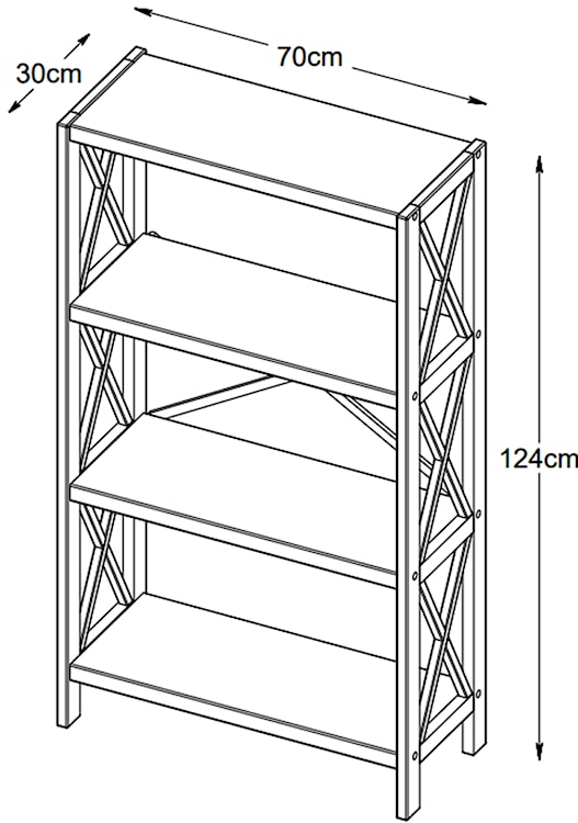 Regał Mighly 124 cm dąb naturalny  - zdjęcie 6