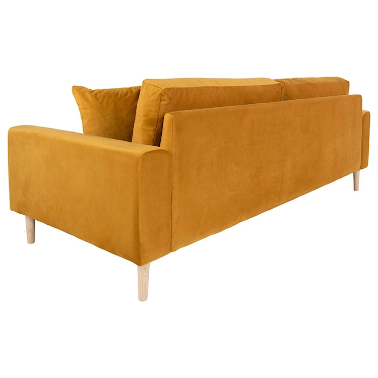 Sofa trzyosobowa Dagmarri 210 cm musztardowy welur  - zdjęcie 4