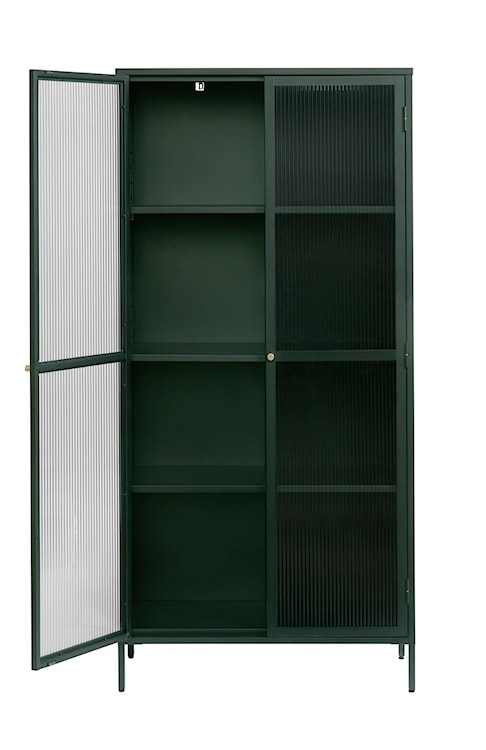 Witryna metalowa Avensunly 190 cm z przeszkleniem zielona  - zdjęcie 3