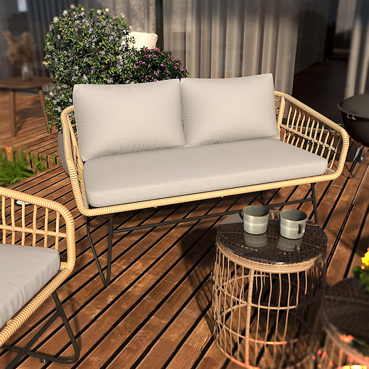 Zestaw mebli ogrodowych Titawin sofa z dwoma fotelami i dwoma stolikami  - zdjęcie 8