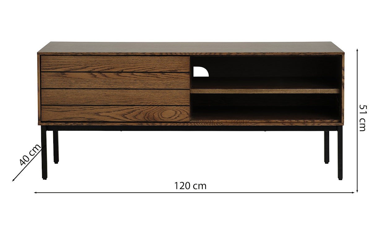 Szafka RTV Ationave 120 cm dąb palony  - zdjęcie 4