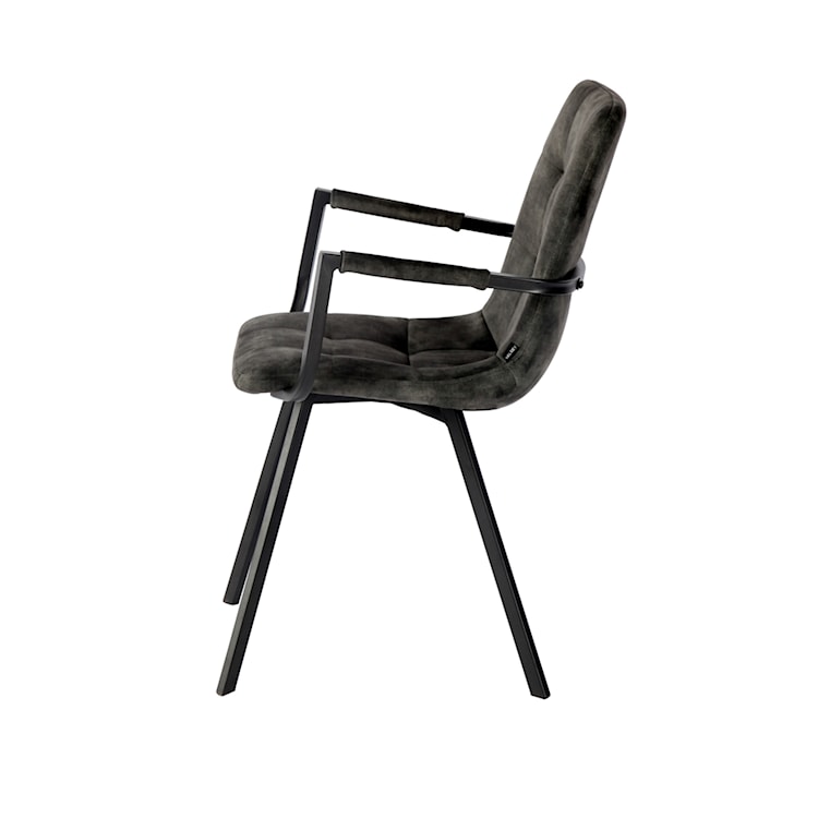 Krzesło tapicerowane z podłokietnikami Unurgunite ciemnoszare  - zdjęcie 2