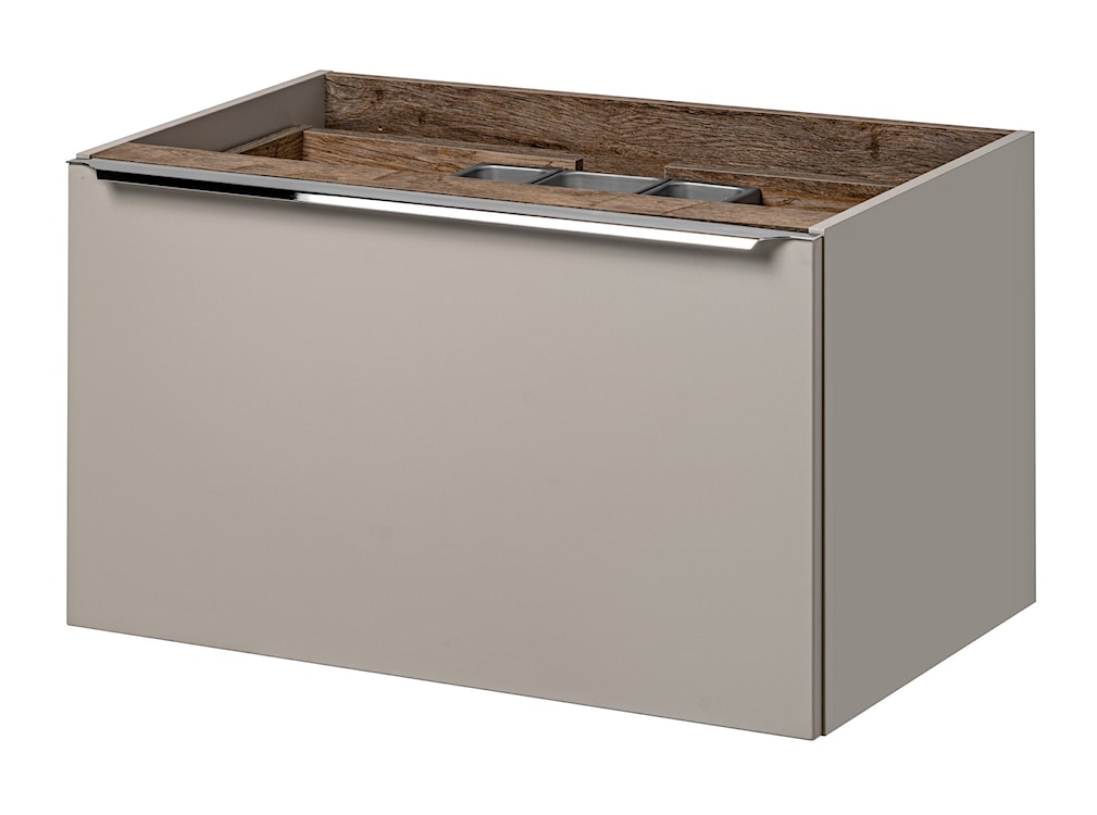 Szafka pod umywalkę Olimmi 80 cm szara/dąb santa  