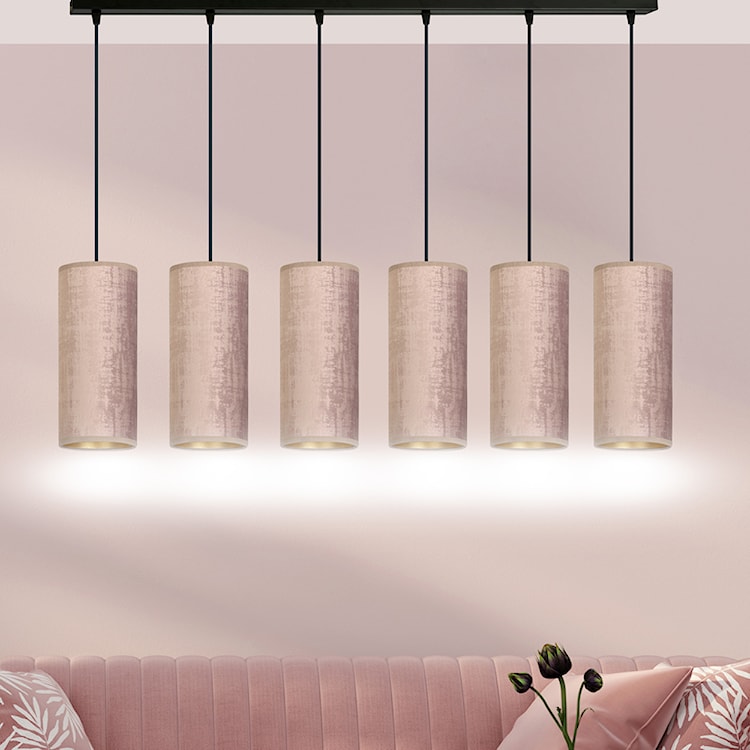 Lampa wisząca Bonett x6 95 cm różowa  - zdjęcie 3