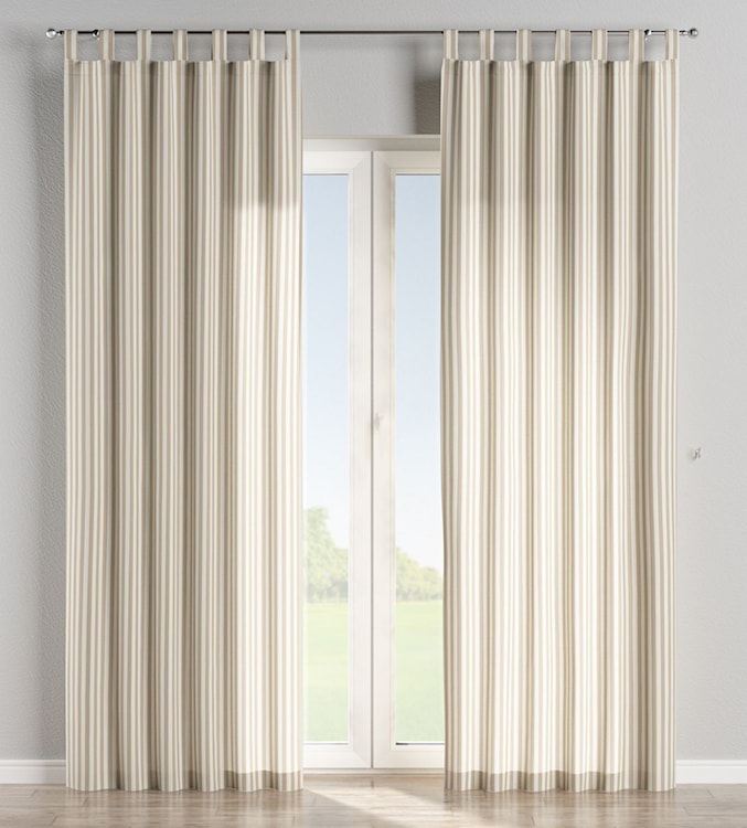Zasłona na szelkach Quadro 240x130 cm beżowo-biała  - zdjęcie 3
