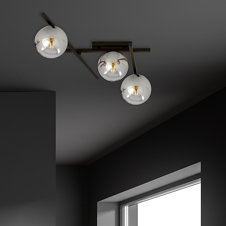 Lampa sufitowa Mohants x3 czarno-grafitowa  - zdjęcie 4