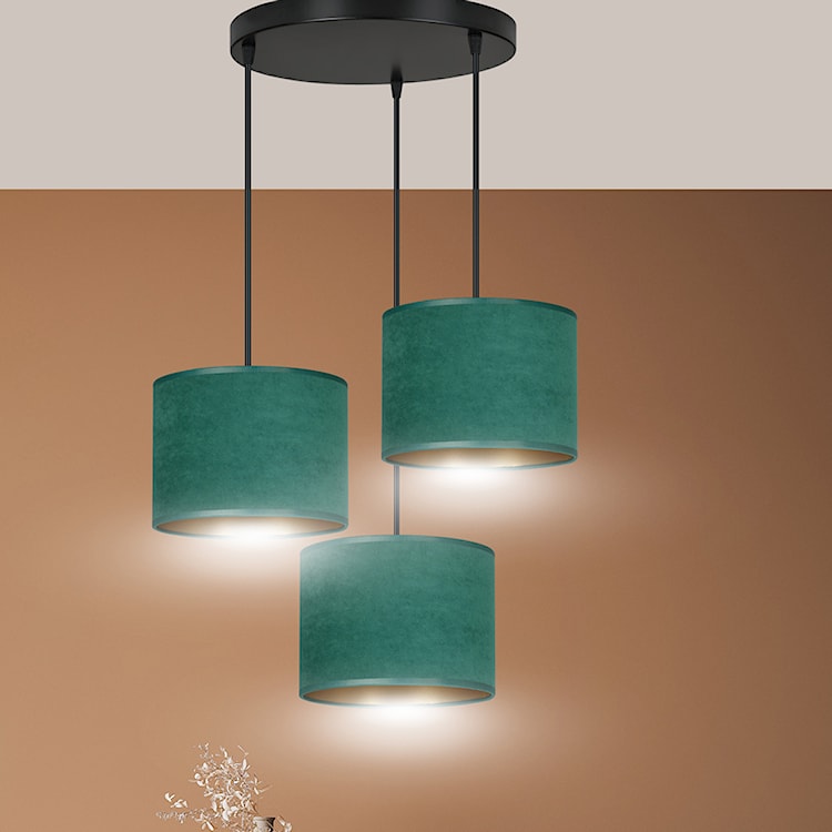 Lampa wisząca Hellid x3 asymetryczna średnica 50 cm zielona  - zdjęcie 3