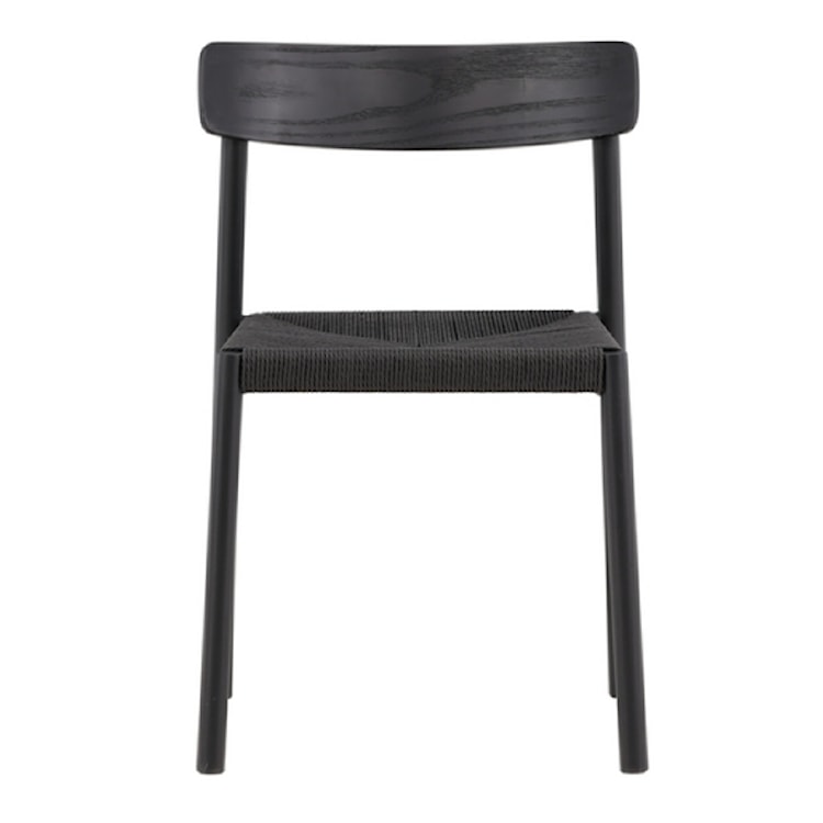 Krzesło drewniane Diarech czarne z plecionym siedziskiem  - zdjęcie 7