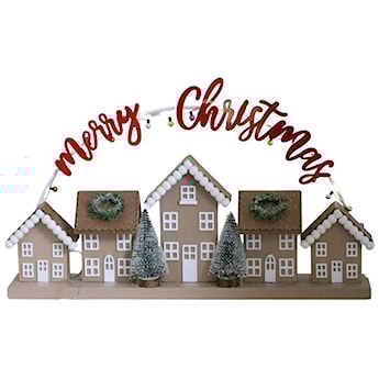Dekoracja świąteczna Merry Christmas drewniane domki