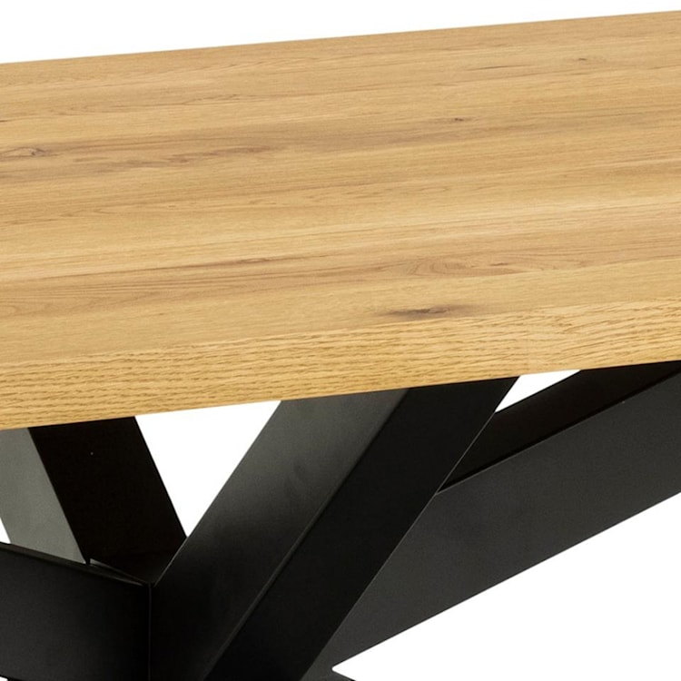 Stół do jadalni prostokątny Kardema 220x90 cm dąb fornirowany na czarnych nogach  - zdjęcie 3