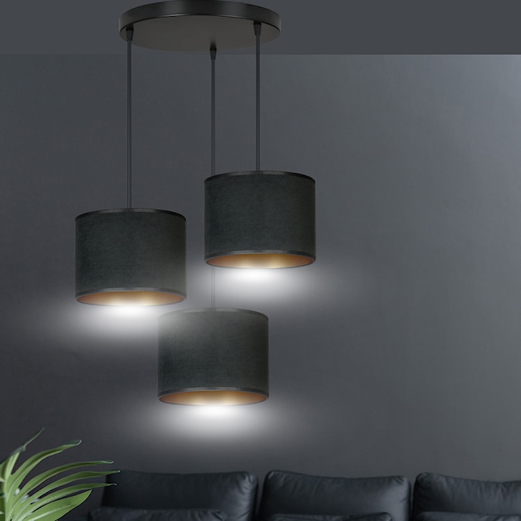 Lampa wisząca Hellid x3 asymetryczna średnica 50 cm czarna  - zdjęcie 4