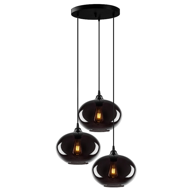 Lampa wisząca Communis x3 kaskada dymiony klosz 61 cm