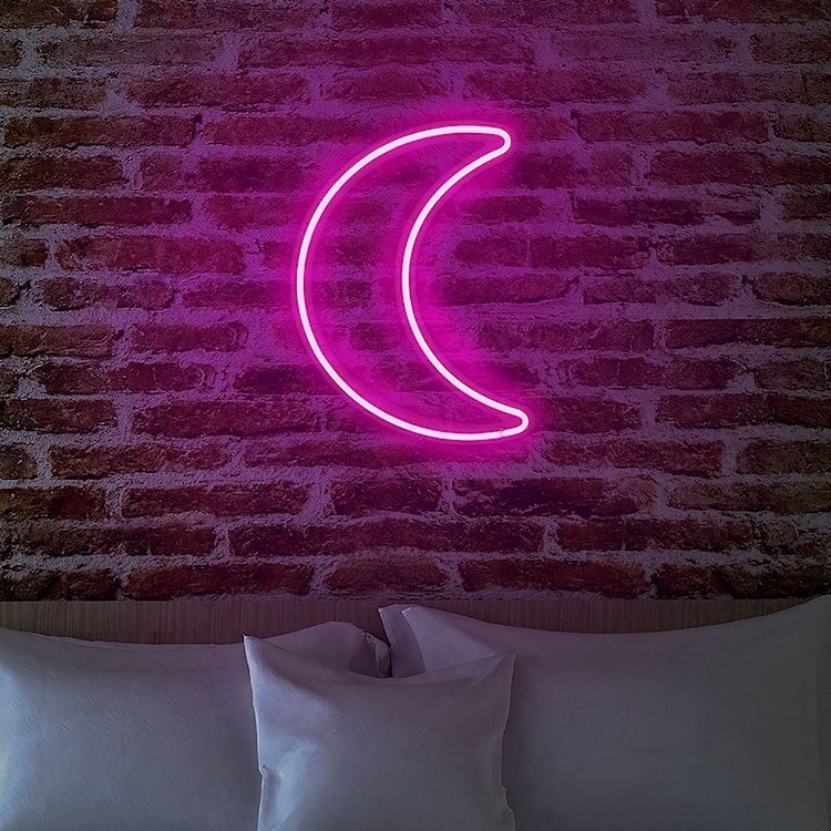 Neon na ścianę Letely w kształcie księżyca różowy  - zdjęcie 5