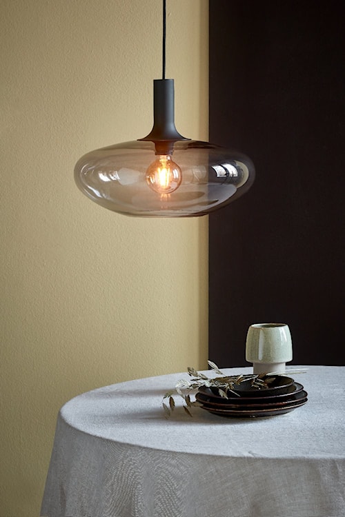 Lampa wisząca Alton średnica 35 cm szare szkło  - zdjęcie 2