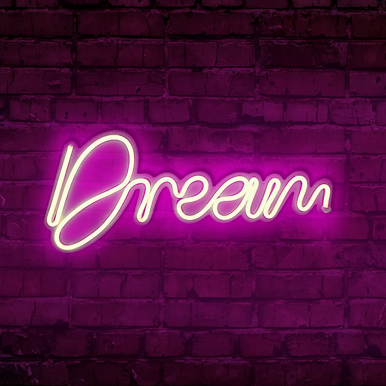 Neon na ścianę Letely z napisem Dream różowy  - zdjęcie 2