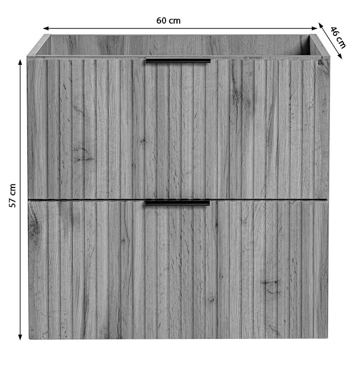 Szafka pod umywalkę Temirni 60 cm czarna lamele  - zdjęcie 12