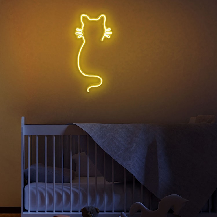 Neon na ścianę Letely w kształcie kota żółty  - zdjęcie 4