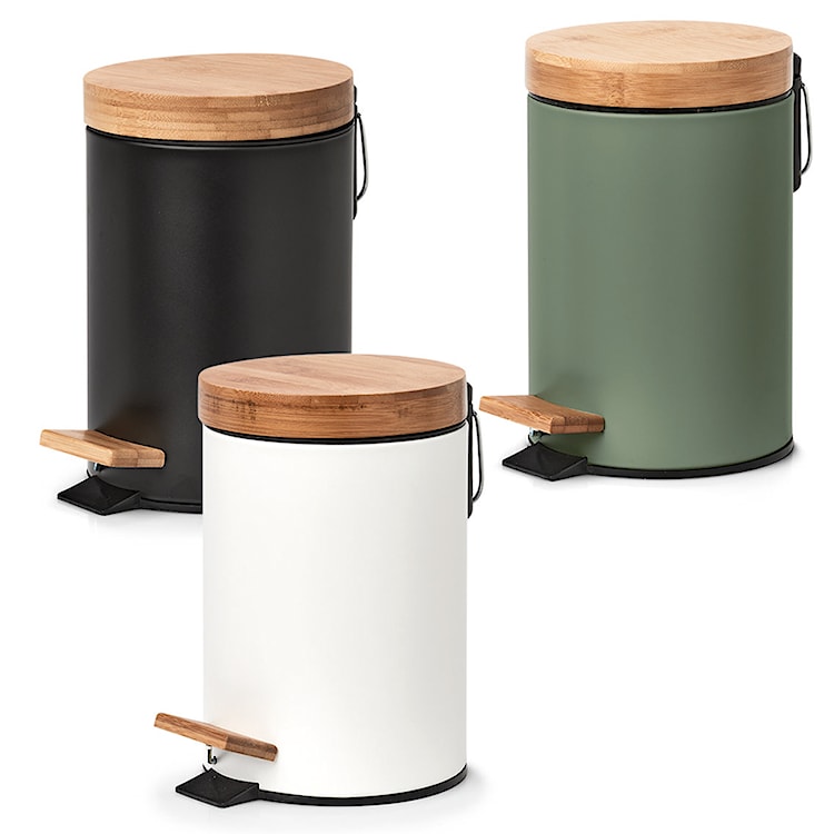 Kosz na śmieci Binne 3l biały/bambus  - zdjęcie 7