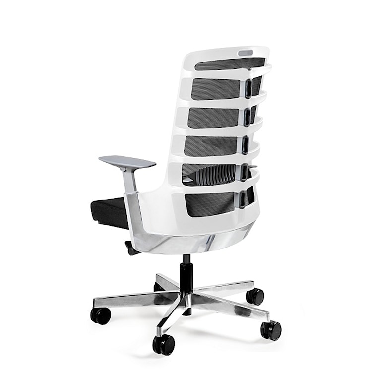Fotel ergonomiczny Spinelly biały / tkanina BL418 czarna  - zdjęcie 4