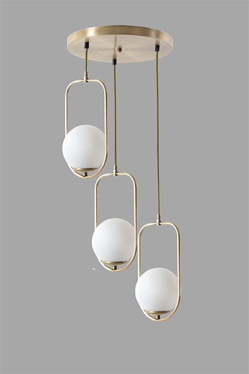 Lampa sufitowa Tractially x3 białe klosze/ złota  - zdjęcie 2