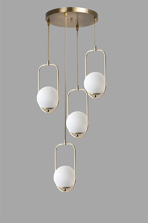 Lampa sufitowa Tractially x4 białe klosze/ złota  - zdjęcie 3