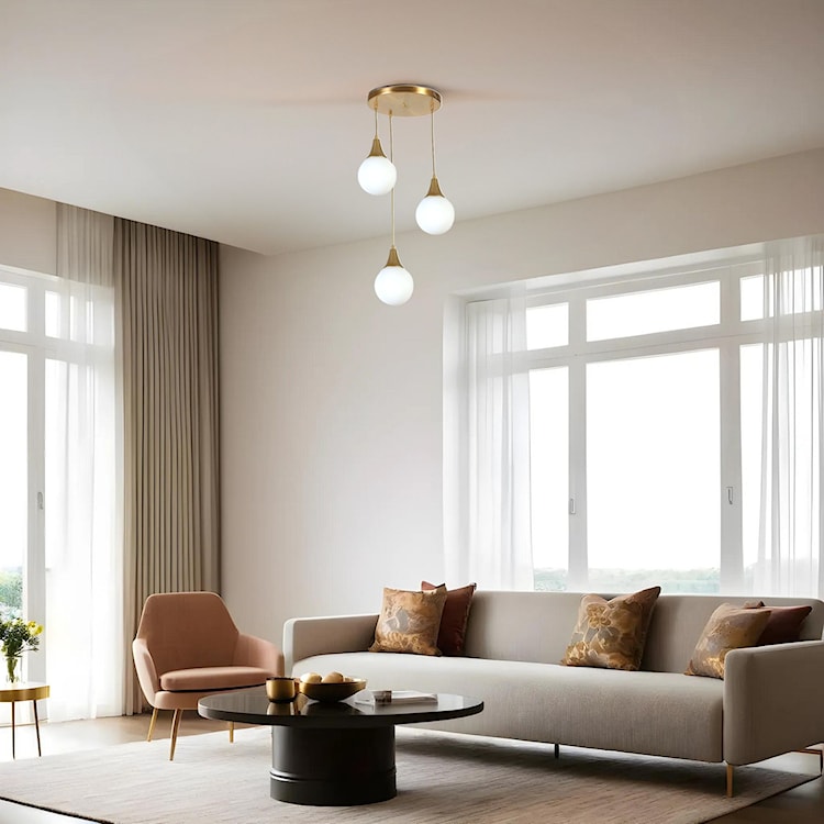 Lampa wisząca Stella x3 biało-złota  - zdjęcie 2