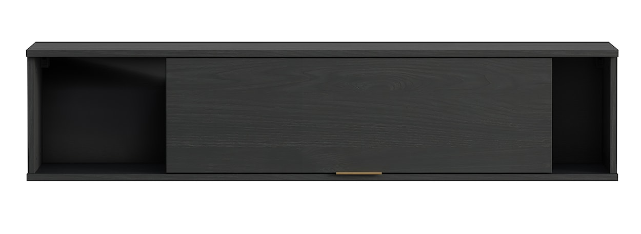 Półka wisząca Lartti 135 cm zamykana jesion portland czarny  - zdjęcie 4