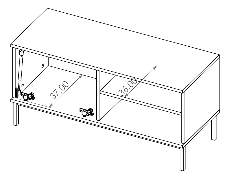 Szafka RTV Perila 100 cm hikora  - zdjęcie 6