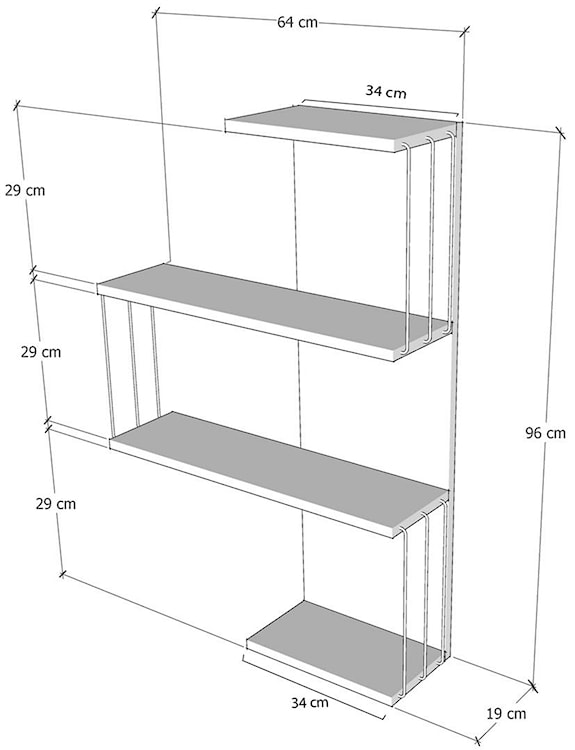 Półka wisząca Cambel 64 cm sosna  - zdjęcie 4