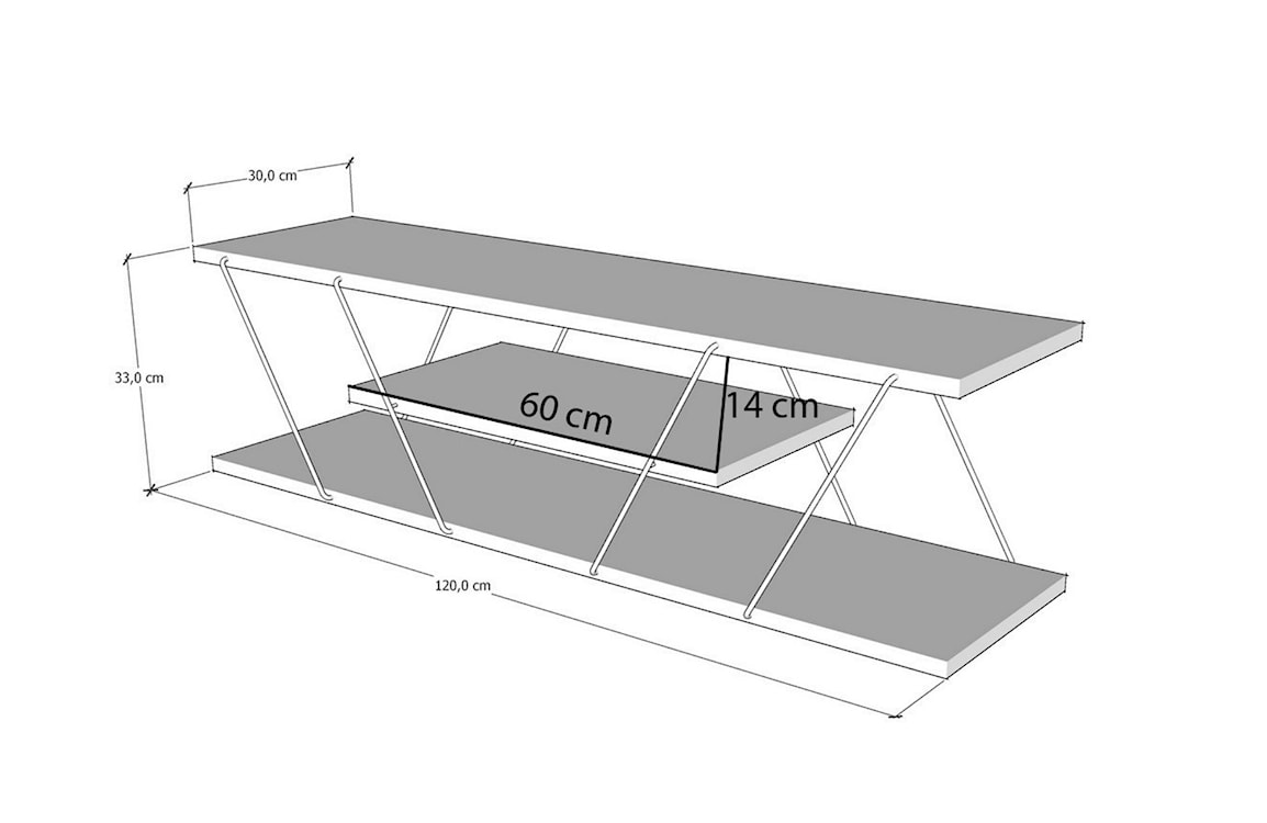 Szafka RTV Ceeza 120 cm trawertyn/ złoty stelaż  - zdjęcie 6