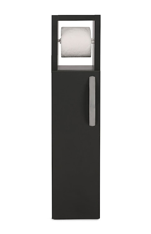 Szafka łazienkowa Storve ze stojakiem na papier czarna  - zdjęcie 5