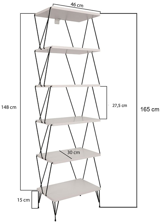 Regał otwarty Balaban 165 cm biały  - zdjęcie 5