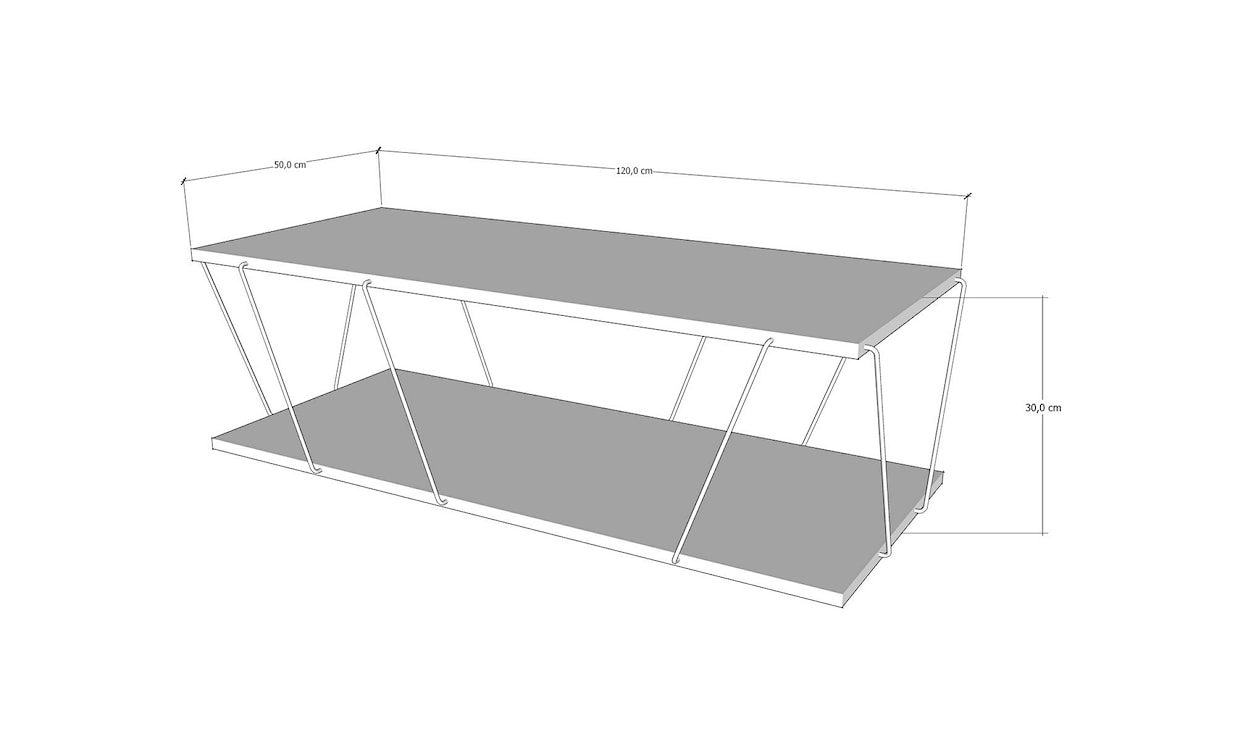 Stolik kawowy Labna z półką 50x120 cm trawertyn/ złoty stelaż  - zdjęcie 7