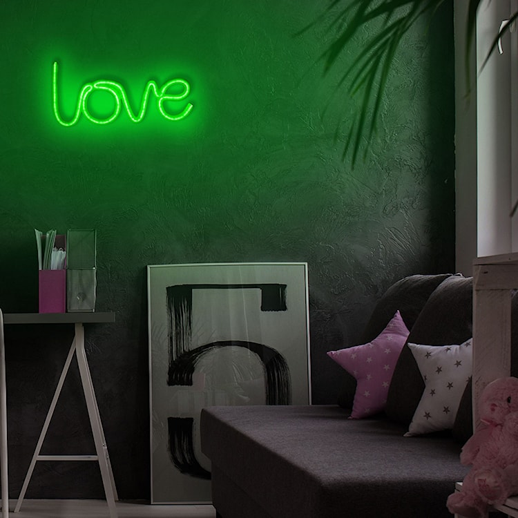 Neon na ścianę Letely z napisem Love zielony  - zdjęcie 4