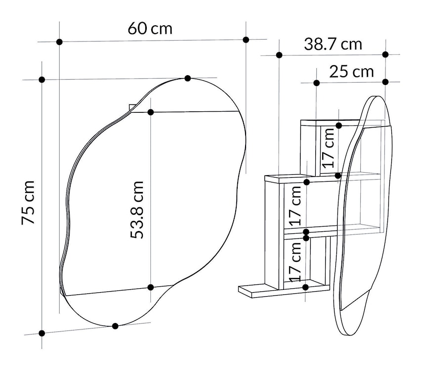 Lustro łazienkowe z szafką Hanned 75x60 cm białe  - zdjęcie 6
