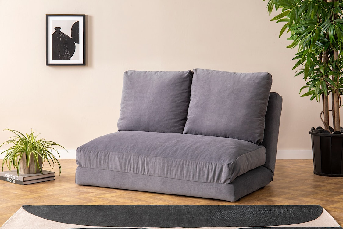 Sofa dwuosobowa Sherso 120 cm szara z funkcją spania  - zdjęcie 5