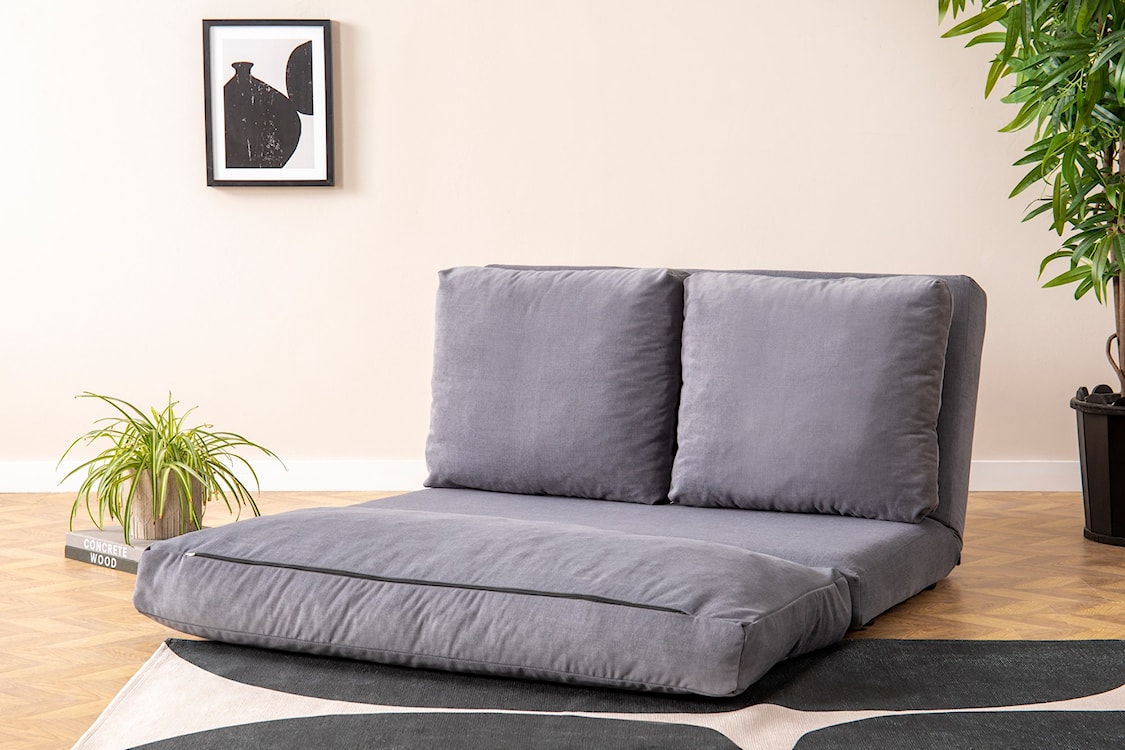 Sofa dwuosobowa Sherso 120 cm szara z funkcją spania  - zdjęcie 6