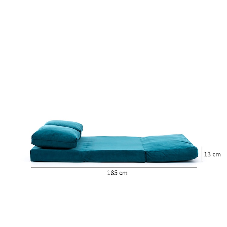 Sofa dwuosobowa Sherso 120 cm ciemny turkus z funkcją spania  - zdjęcie 5