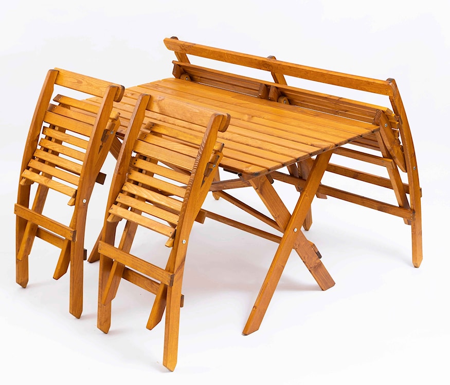 Zestaw dwóch krzeseł Launters z drewna sosnowego miodowe  - zdjęcie 4
