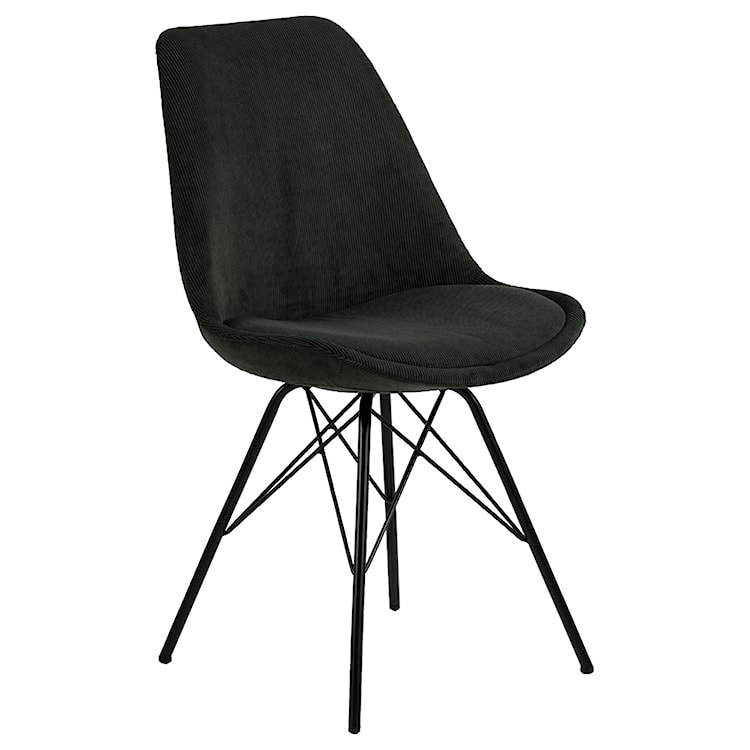Krzesło tapicerowane Sapodilla ciemnozielone na czarnych nóżkach 
