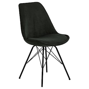 Krzesło tapicerowane Sapodilla ciemnozielone na czarnych nóżkach