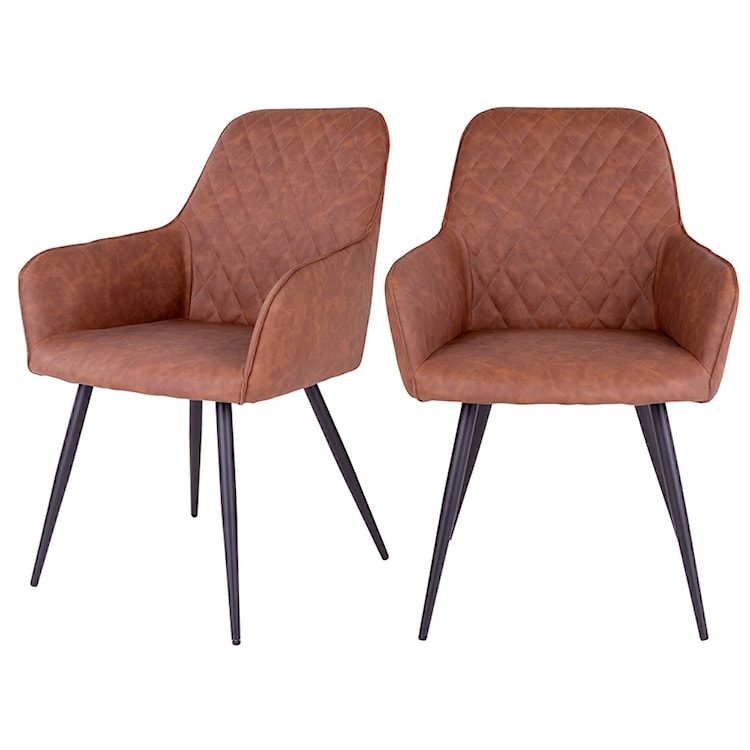 Krzesło krzeseł tapicerowane Rozates jasnobrązowe ekoskóra  - zdjęcie 6