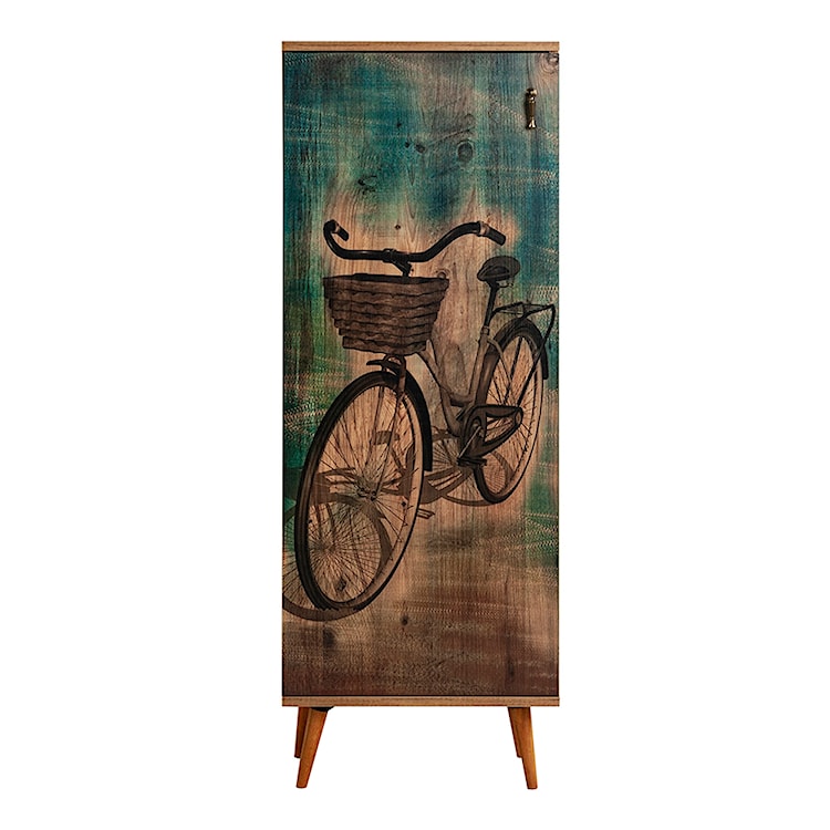 Regał zamykany Jiesto rustykalny z motywem roweru