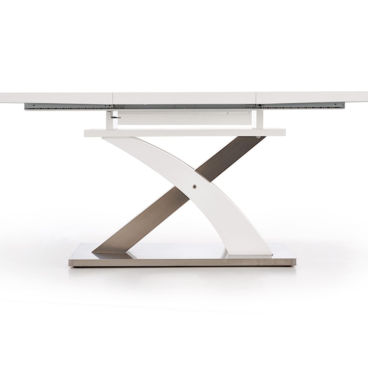 Stół rozkładany Reinosa 160-220x90 cm biały ze szklanym blatem  - zdjęcie 10